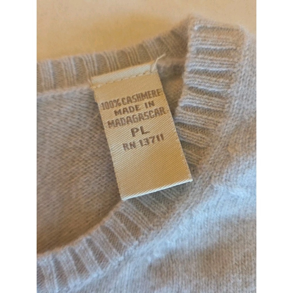 Valerie Stevens Cashmere Sweater Tee Sz PL Pastel Blue Short Sleeve Quiet Luxury - Picture 5 of 9